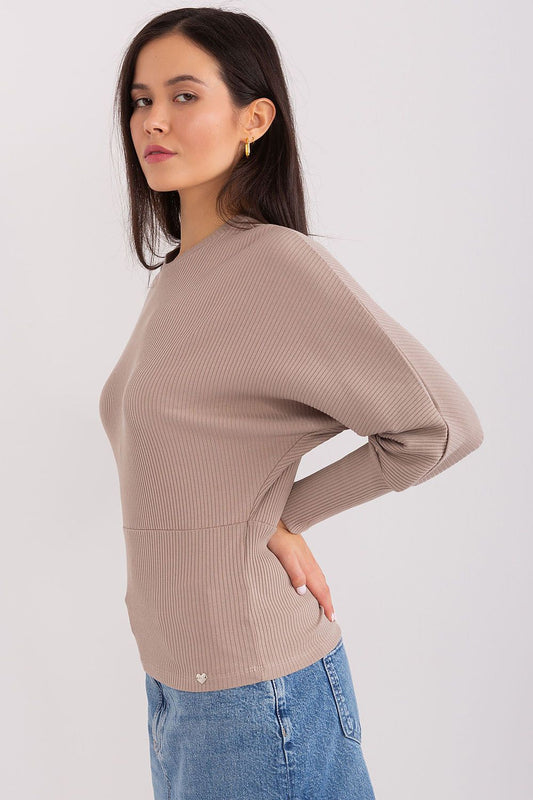 Women's Batwing-Sleeve Blouse - Textured Waist Length