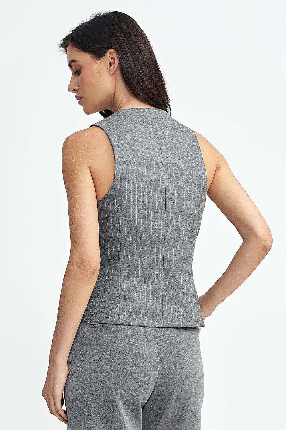 Women Suit Vest - Stretchable - Sleeveless Gray