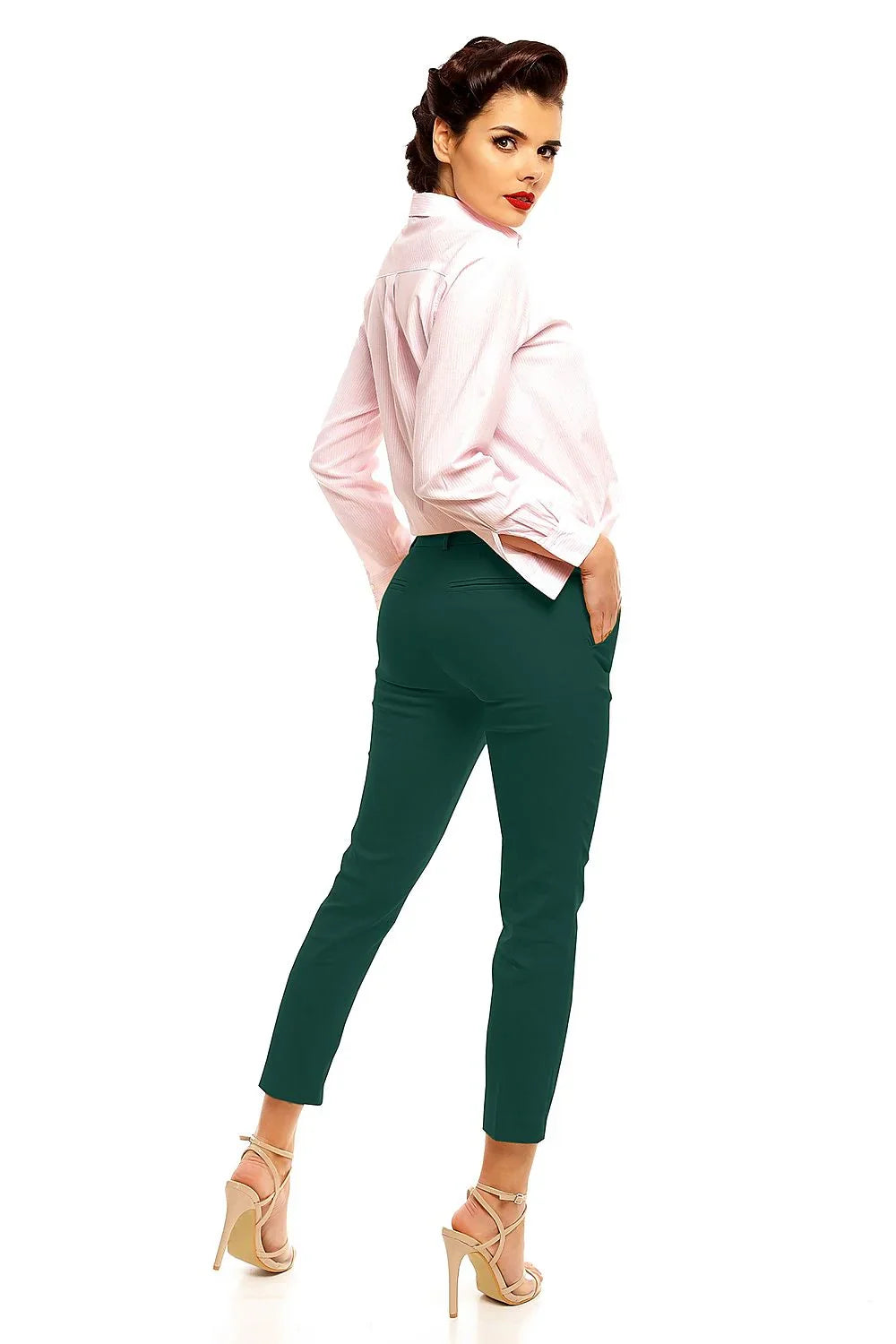 Elegant Women Cropped Pants – High-Rise Slim Fit