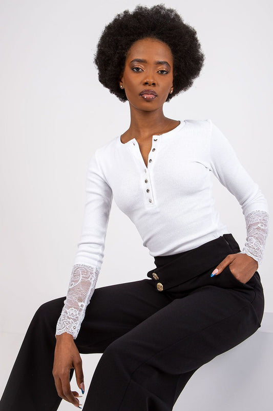 Women's Lace Blouse - Lace Waist Length