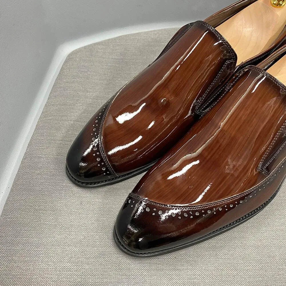 Dress Shoes - Max Glossy Slip-On Men Shoes -Guocali