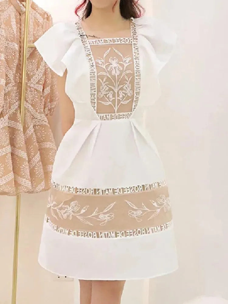 Embroidered Fairy Style A-Line Dress -Guocali