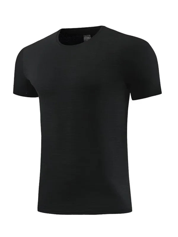 Men Round-Neck Short-Sleeves T-Shirt – Moisture-Wicking - Black