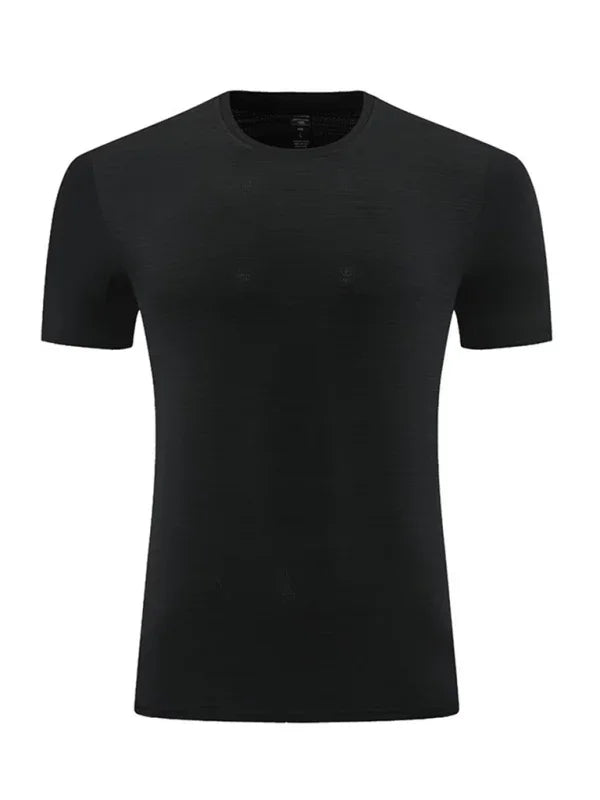 Men Round-Neck Short-Sleeves T-Shirt – Moisture-Wicking - Black
