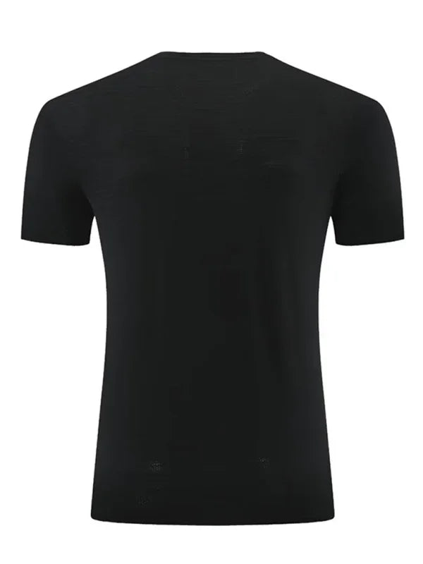 Men Round-Neck Short-Sleeves T-Shirt – Moisture-Wicking - Black