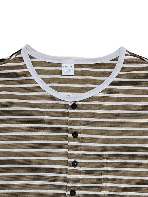 Men Long Sleeves Regular Fit Henley Shirt – Stretchable - Beige, White