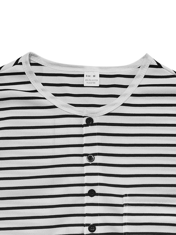 Men Long Sleeves Regular Fit Henley Shirt – Stretchable - Beige, White
