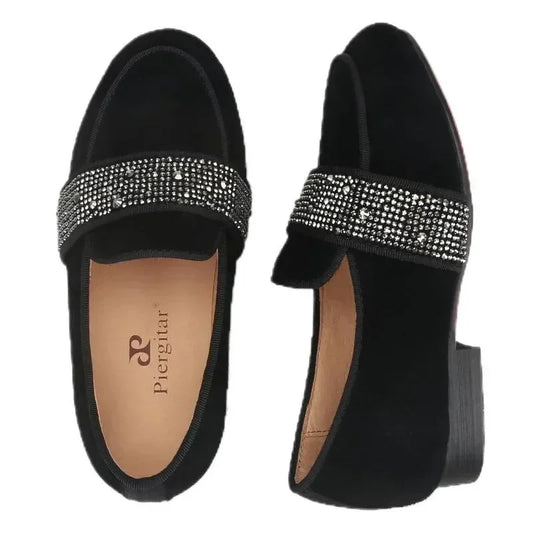 Kids Loafers Twinkle-Toes: Sparkling Steps Handcrafted Rhinestone Kids' Loafers -Guocali