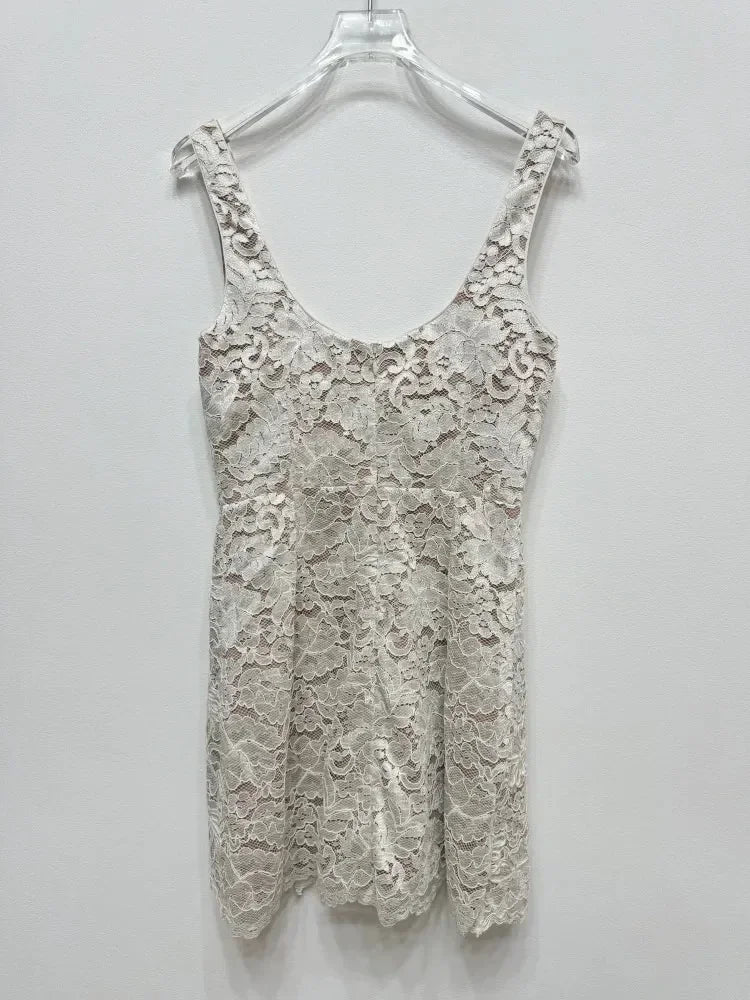 Lace Slash Neck Party Dress -Guocali
