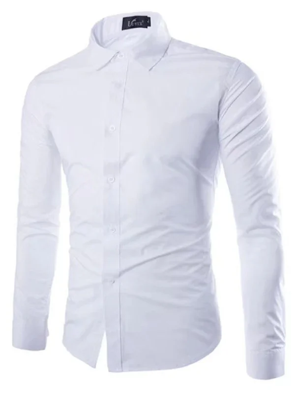 Men Casual Long Sleeves Button-Down Shirt – Wrinkle-Resistant - Green, Black -Guocali
