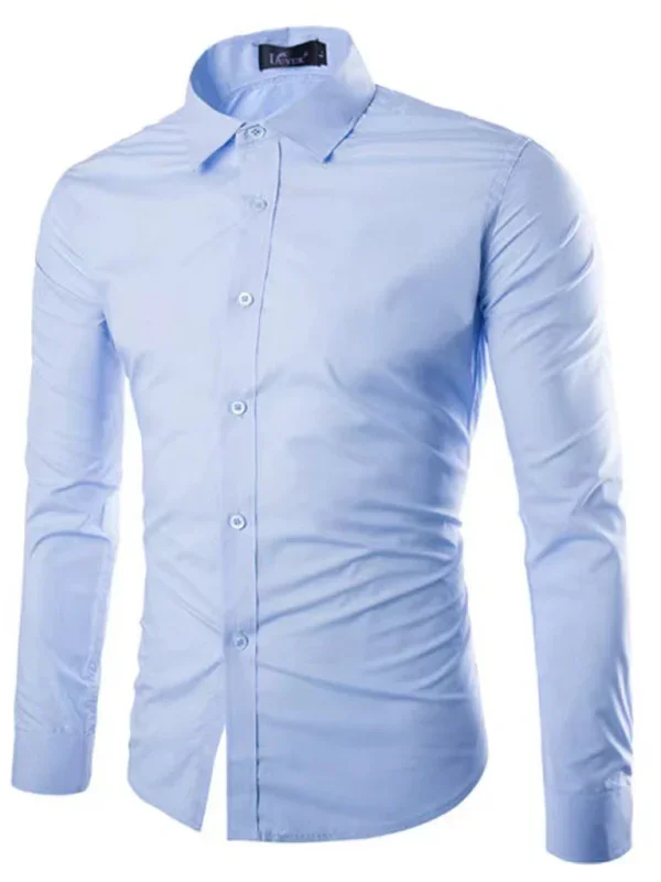 Men Casual Long Sleeves Button-Down Shirt – Wrinkle-Resistant - Green, Black -Guocali