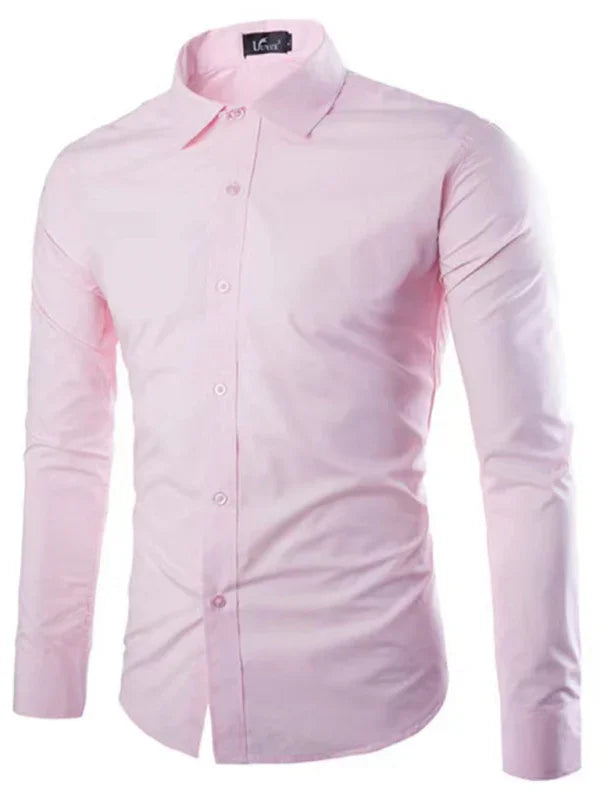 Men Casual Long Sleeves Button-Down Shirt – Wrinkle-Resistant - Green, Black -Guocali
