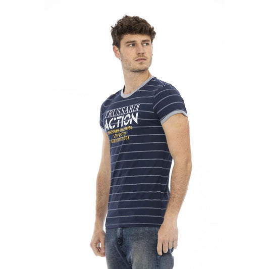 Men Crew-Neck Short-Sleeves T-Shirt – Lightweight - Navy -Guocali