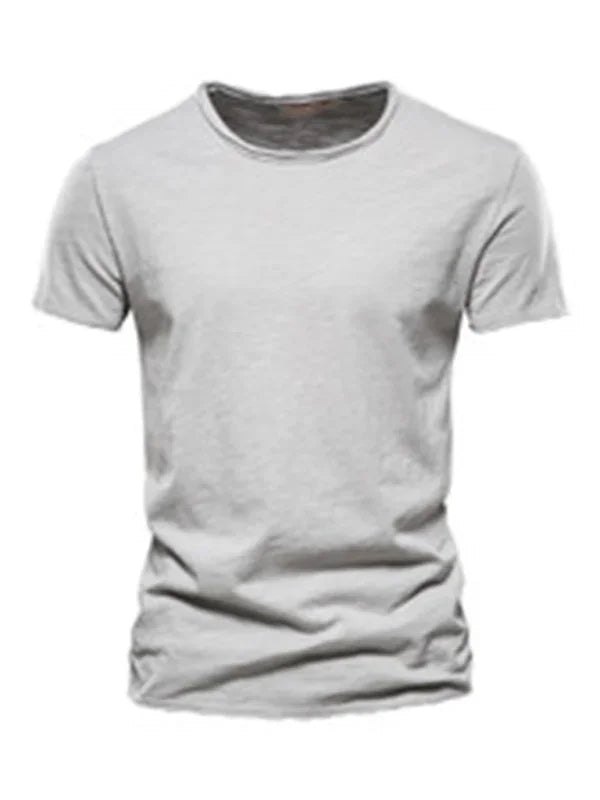 Men's Round-Neck Short-Sleeves T-Shirt – Lightweight - Red -Guocali