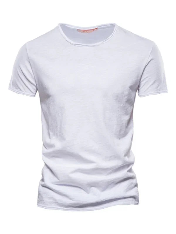 Men's Round-Neck Short-Sleeves T-Shirt – Lightweight - Red -Guocali