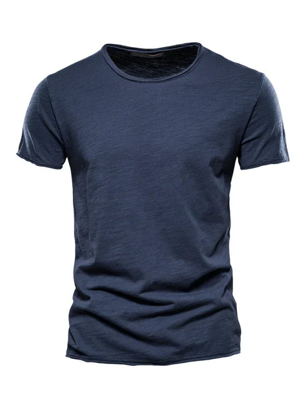Men's Round-Neck Short-Sleeves T-Shirt – Lightweight - Red -Guocali