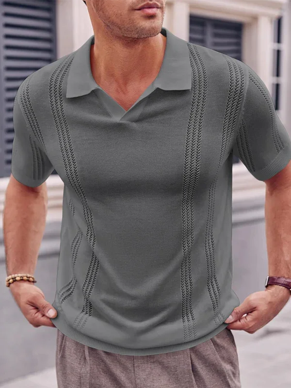 Men Short Sleeves Polo Shirt – Stretchable - White -Guocali