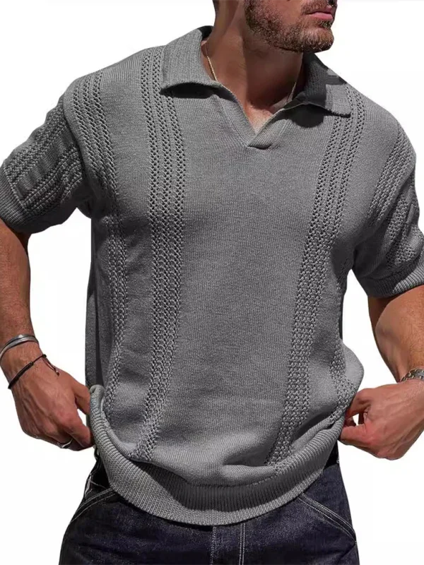 Men Short Sleeves Polo Shirt – Stretchable - White -Guocali