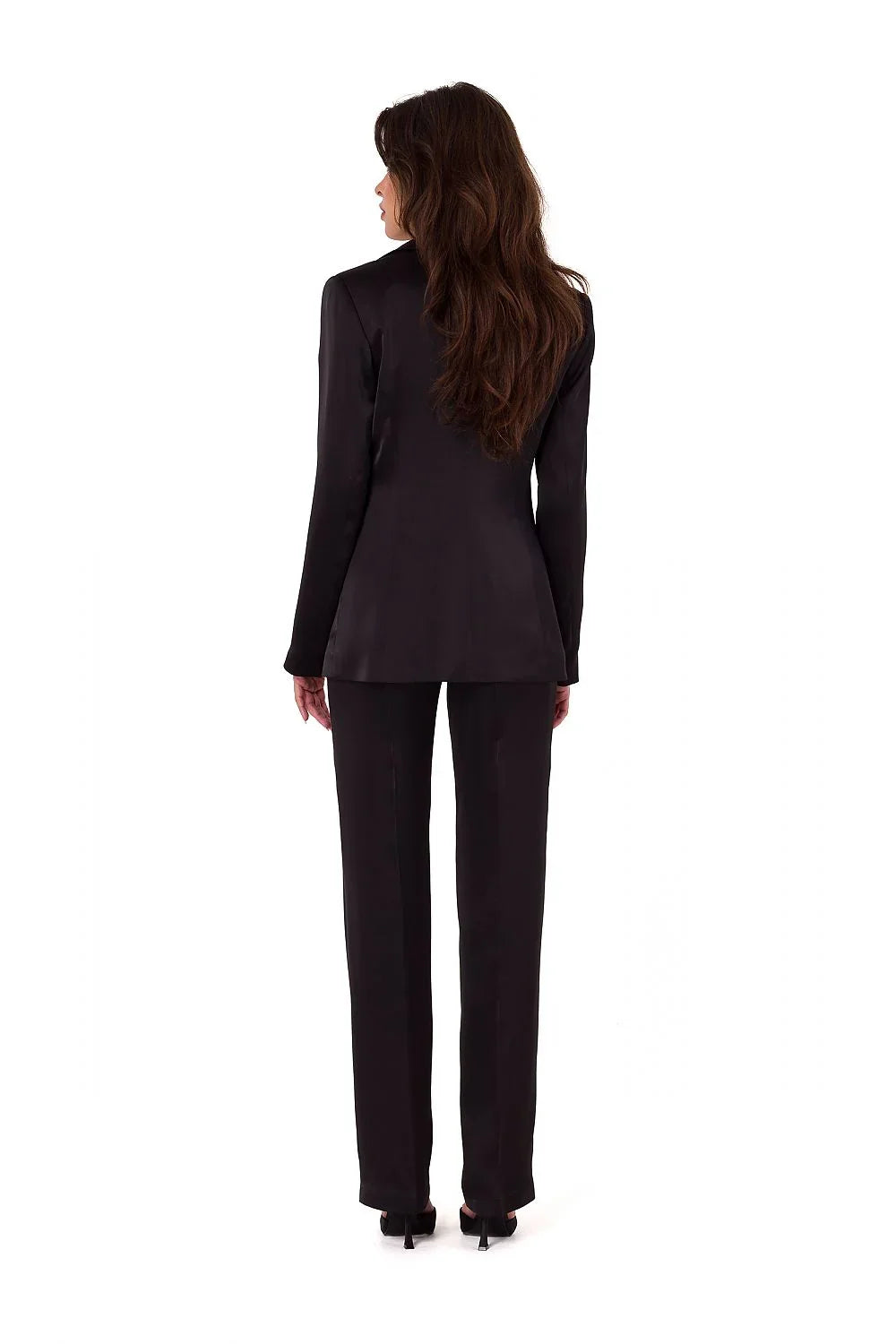 Women Blazer - Lightweight - 1-Button - Black -Guocali