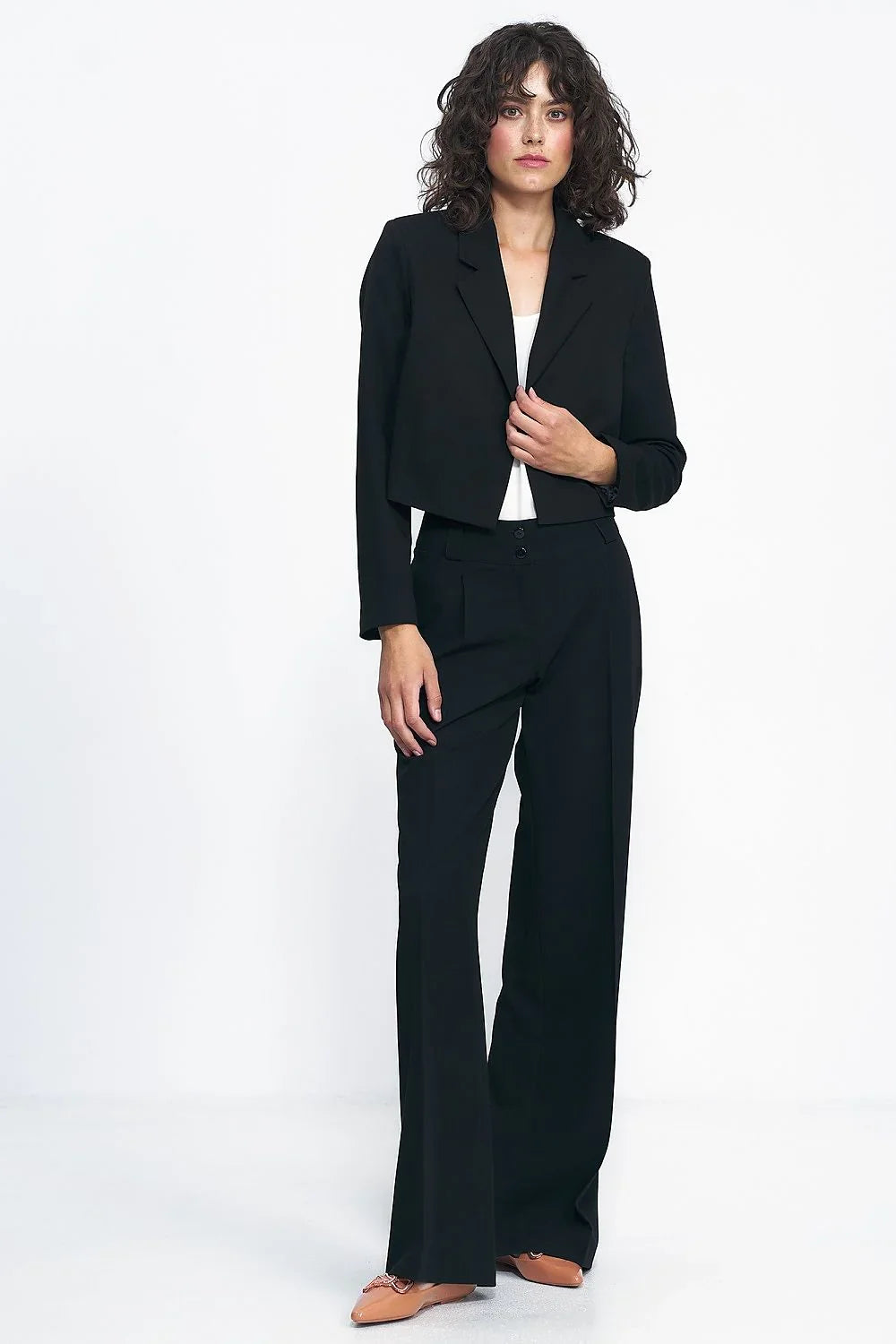 Women Blazer - Lightweight - 1-Button - black -Guocali