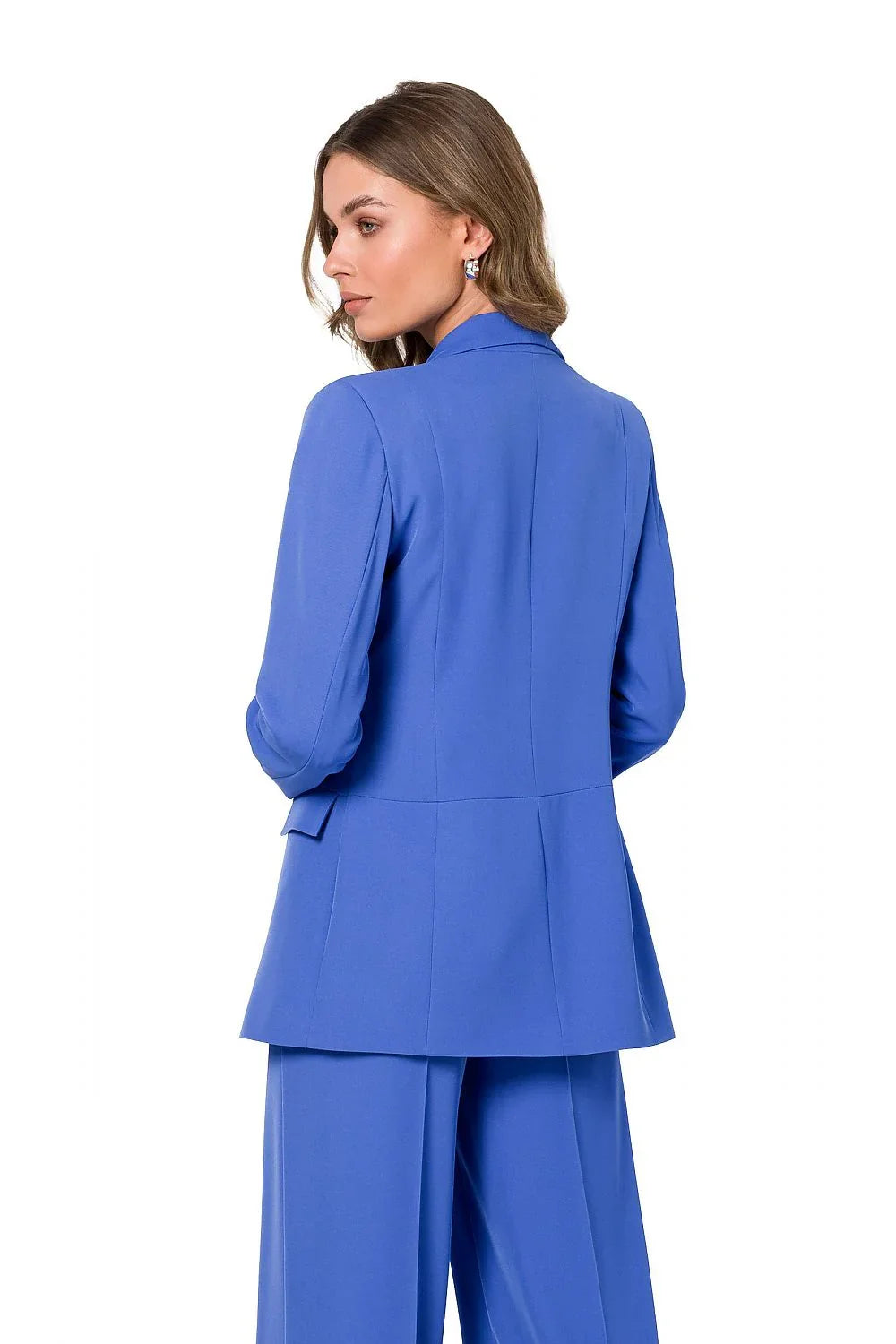 Women Blazer - Lightweight - Slip-On - Blue -Guocali