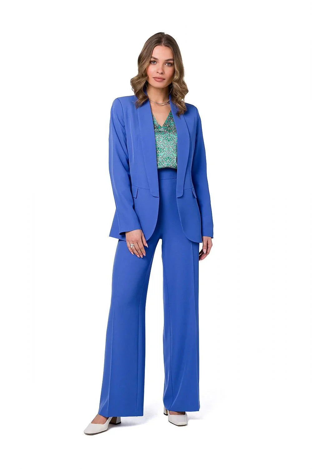 Women Blazer - Lightweight - Slip-On - Blue -Guocali