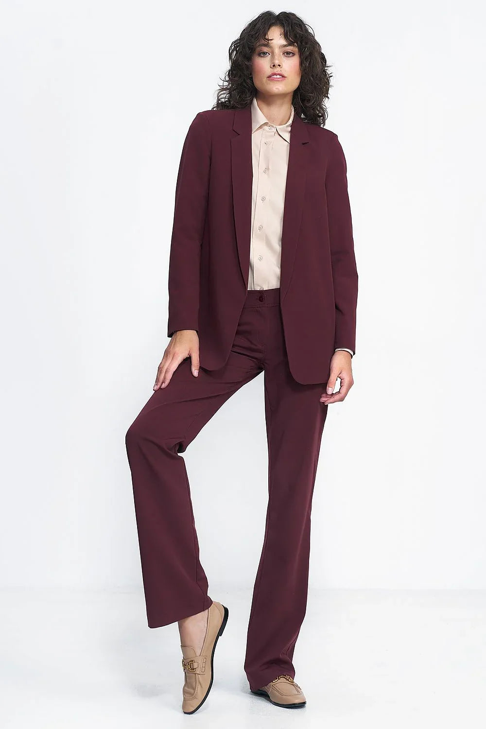 Women Blazer - Stretchable - Button - Red -Guocali