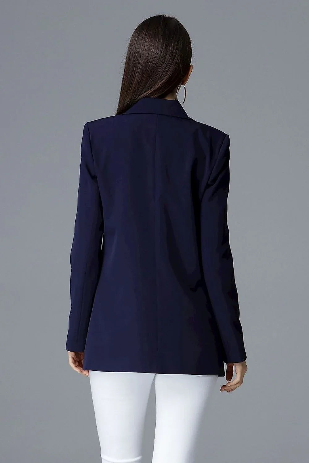 Women Blazer - Stretchable - Double-Breasted - Navy, Blue -Guocali