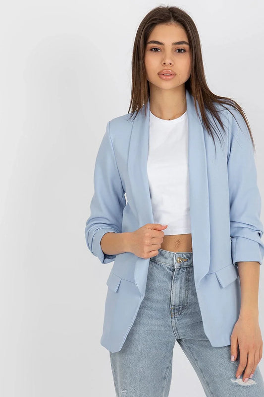 Women Blazer - Stretchable - Slip-On - Blue -Guocali