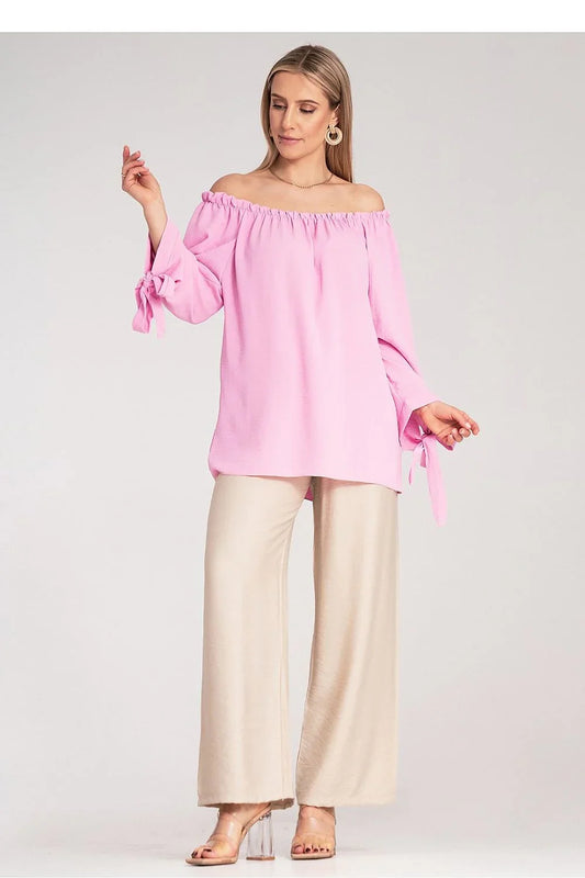 Women Blouse – Stretchable – Off-Shoulder - Pink -Guocali