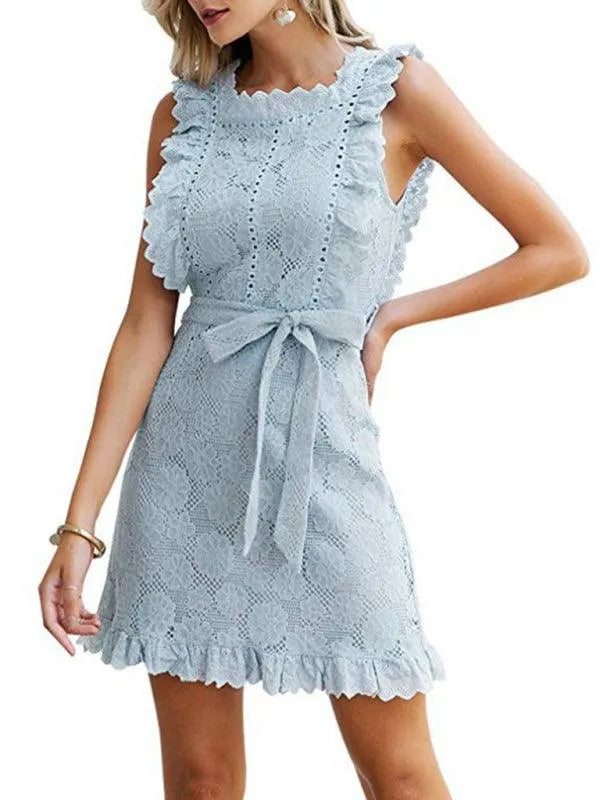 Women's Embroidered Lace Fungus Dress -Guocali