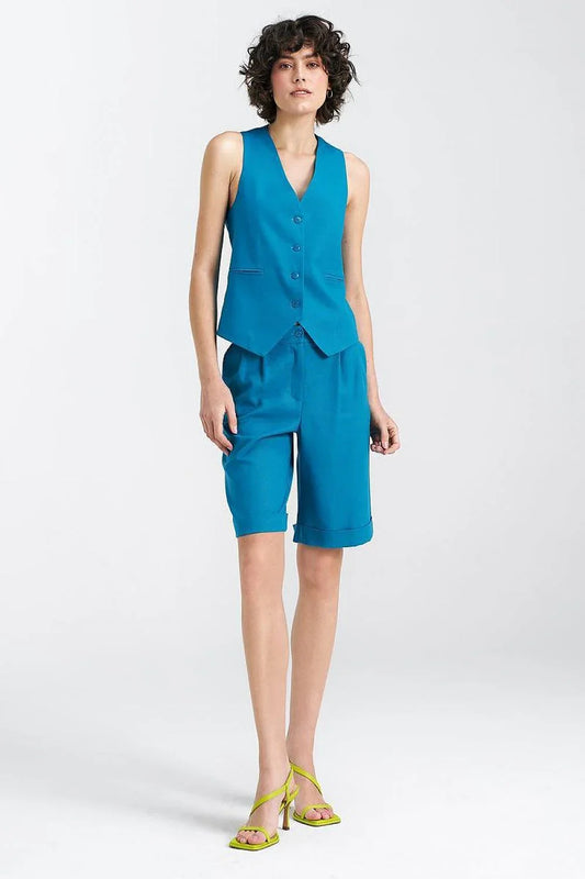 Women Suit Vest - Breathable - Sleeveless Blue -Guocali