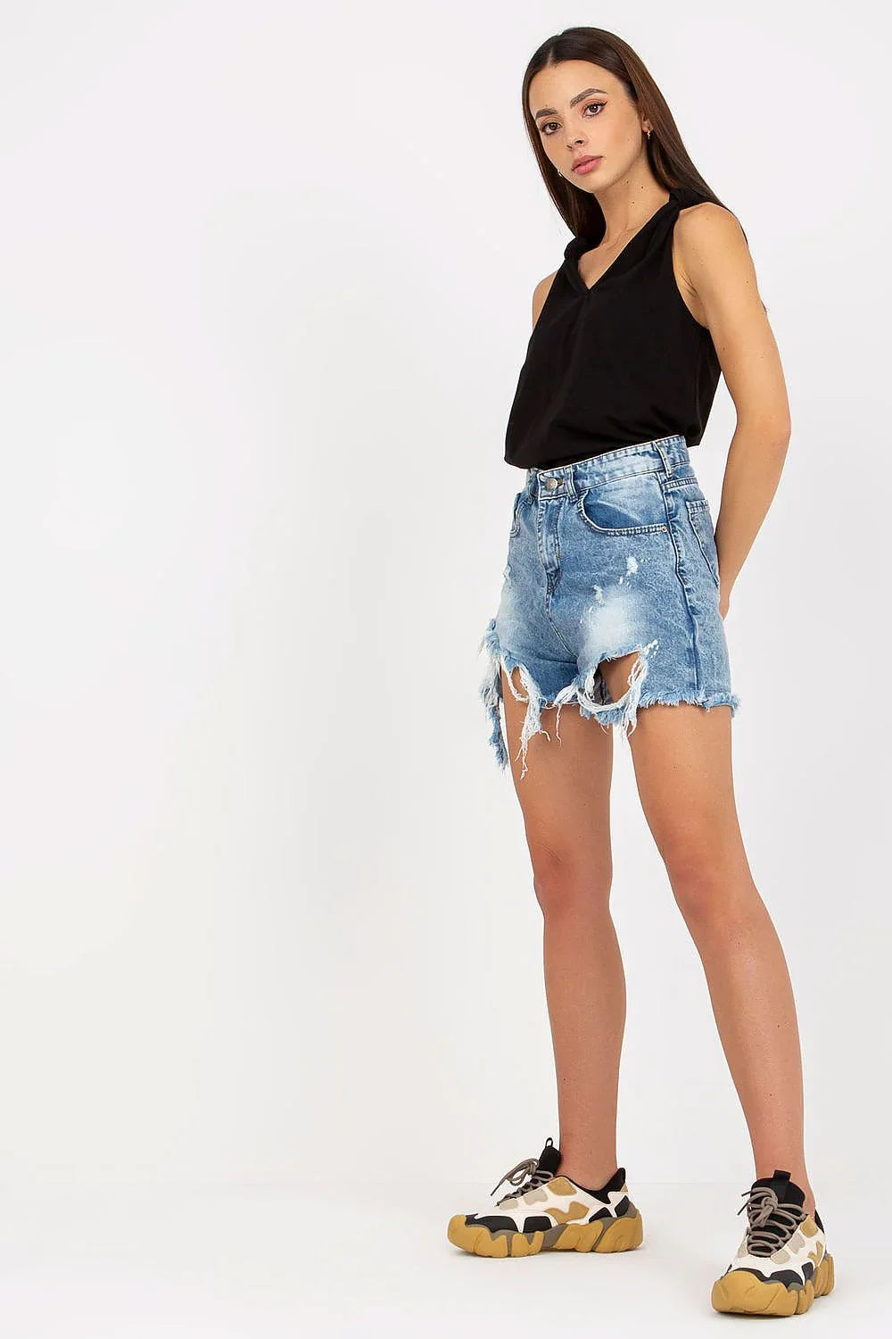 Women Tie-front Top – V-Neck Tie-Front Top -Guocali