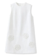 3D Flower Solid Sleeveless Party Dress -Guocali