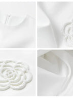 3D Flower Solid Sleeveless Party Dress -Guocali