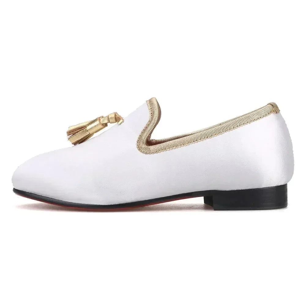 Kids Casual Tassel Dress Loafers - Slip-On Flat Shoes