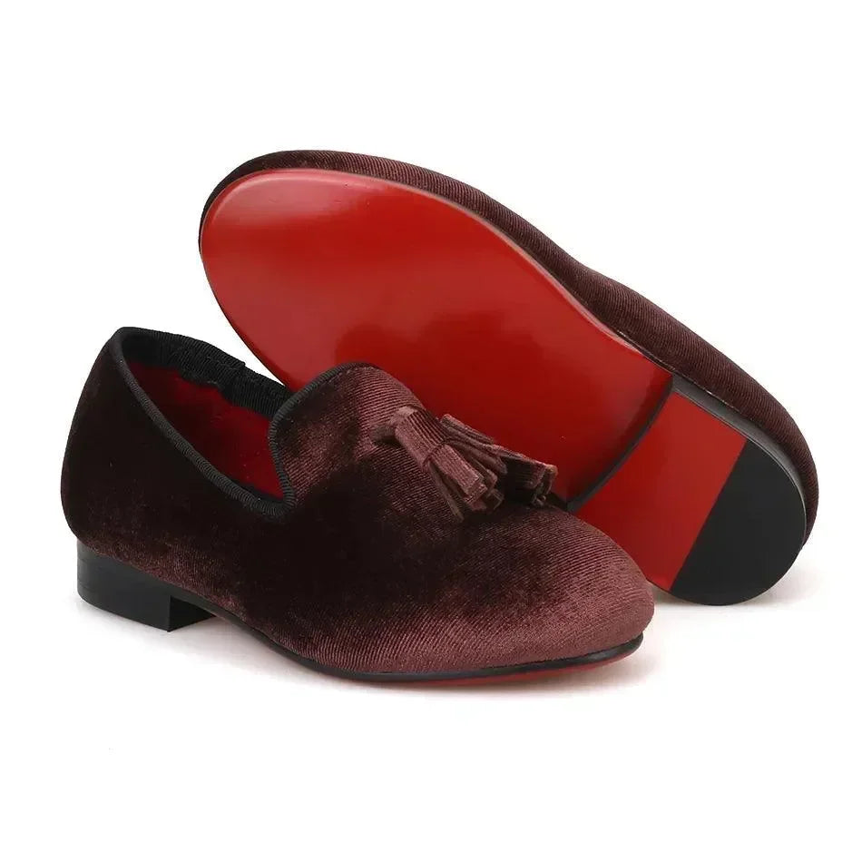 Kids Casual Tassel Dress Loafers - Slip-On Flat Slip-On Shoes