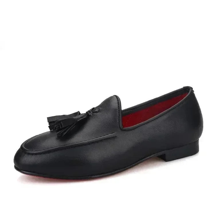 Kids Tassel Dress Loafers - Slip-On Flat Formal Dress Shoes