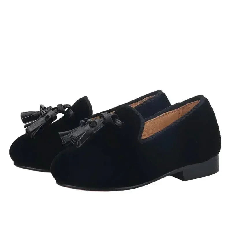 Kids Tassel Dress Loafers - Slip-On Formal Dress Shoes