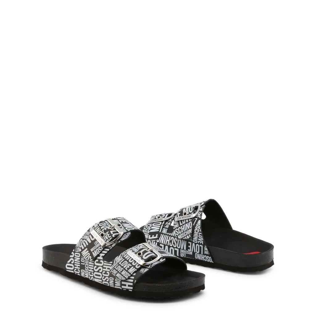 Love Moschino Women Buckle Logo Flip Flop Sandals