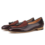 Men Casual Tassel Apron Toe Dress Loafers - Slip-On Formal Dress Shoes