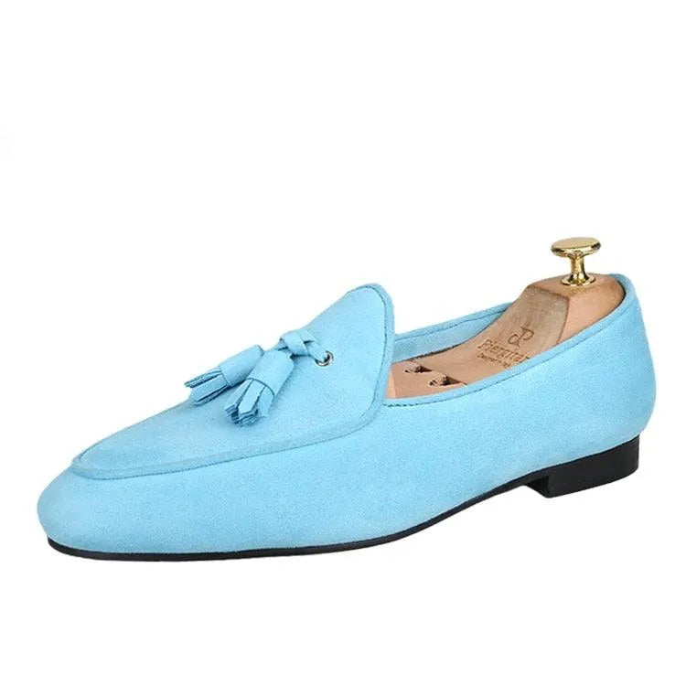 Men Casual Tassel Dress Loafers - Slip-On Flat Formal Dress Shoes