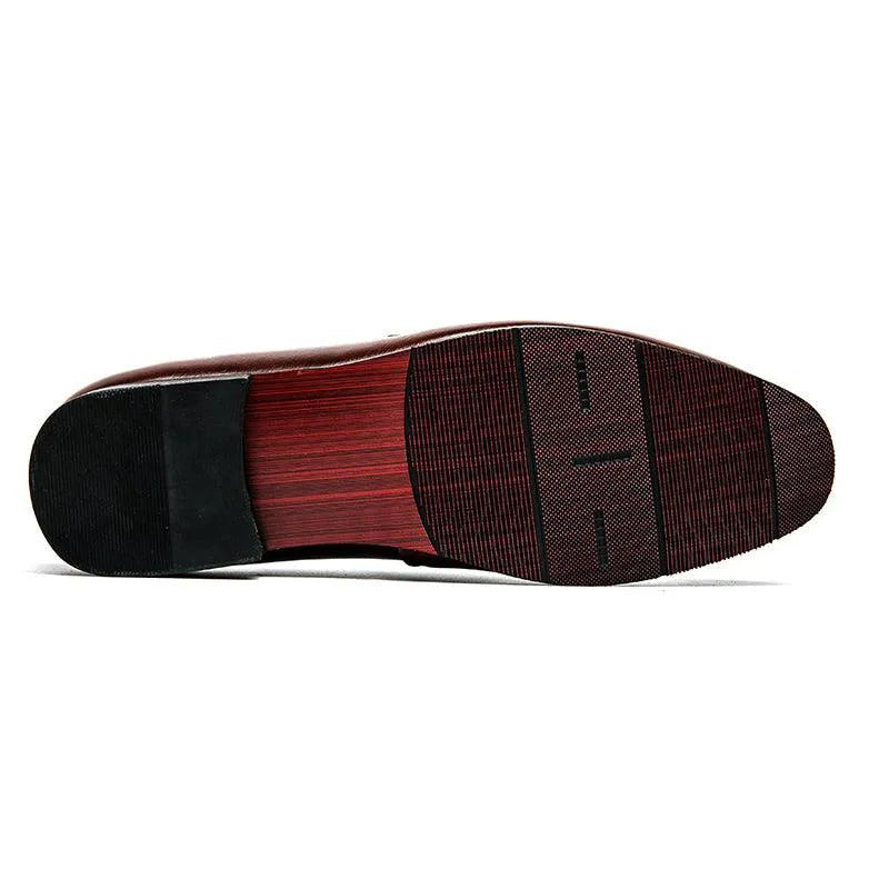 Men Horse Bit Dress Loafers - Slip-On Formal Dress Shoes