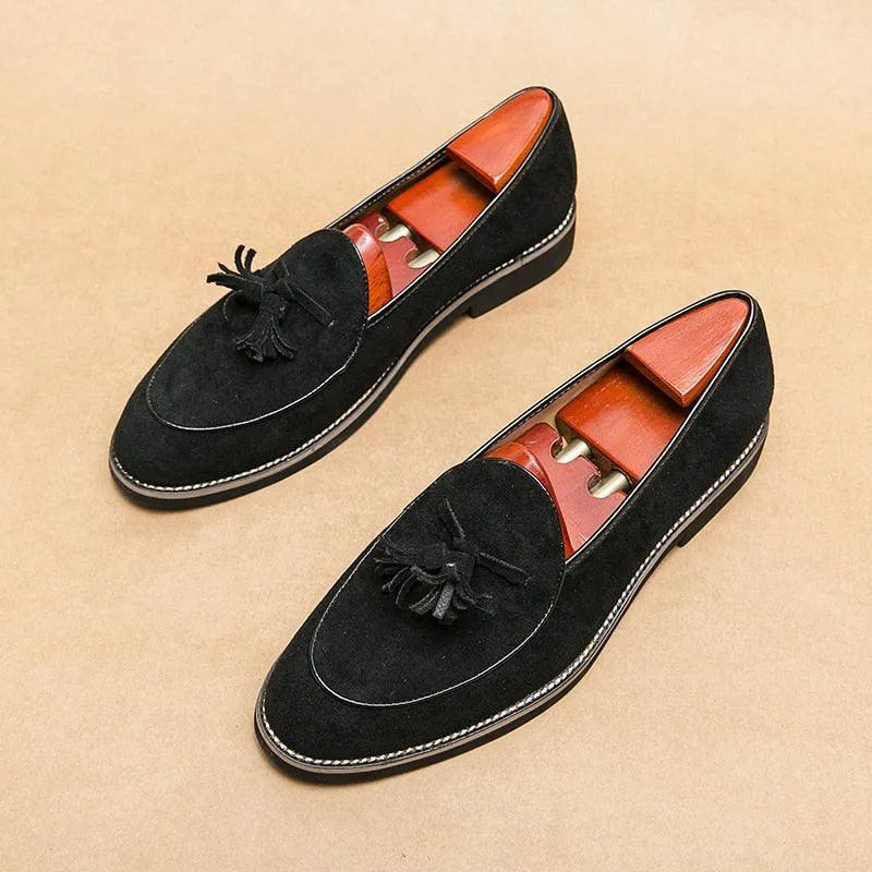 Men Tassel Dress Loafers - Slip-On Formal Dress Shoes