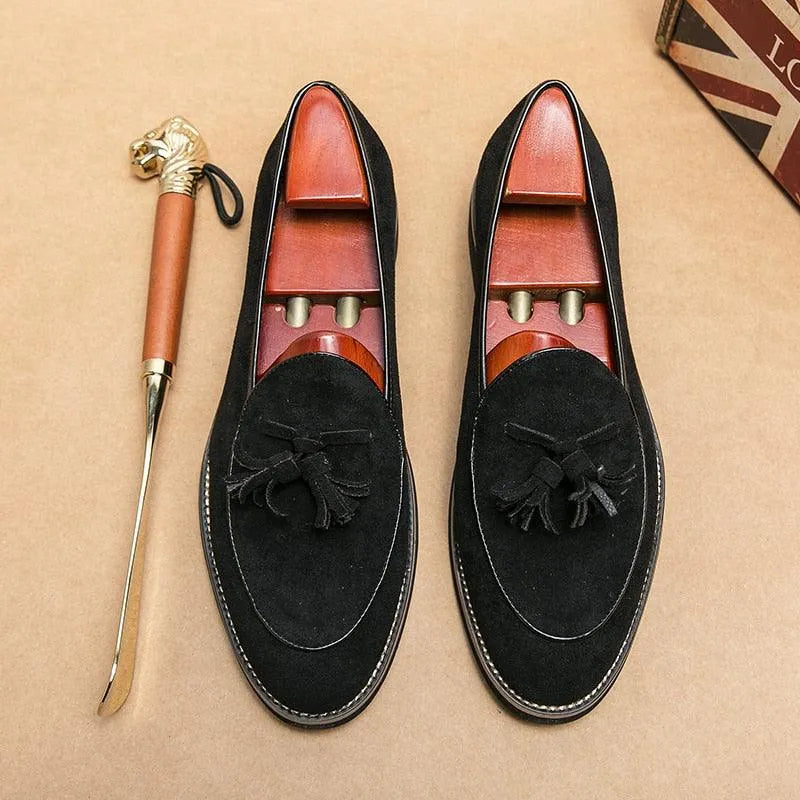 Men Tassel Dress Loafers - Slip-On Formal Dress Shoes