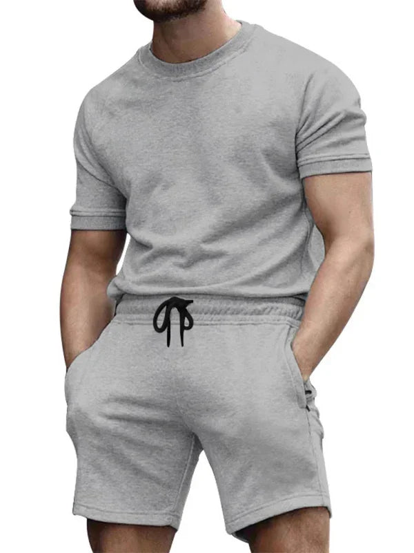 Men’s Casual T-Shirt and Shorts Two Piece Set