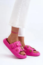 Women Appliqué Beach Flip Flops