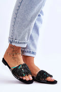 Women Beaded Resort Flip Flops
