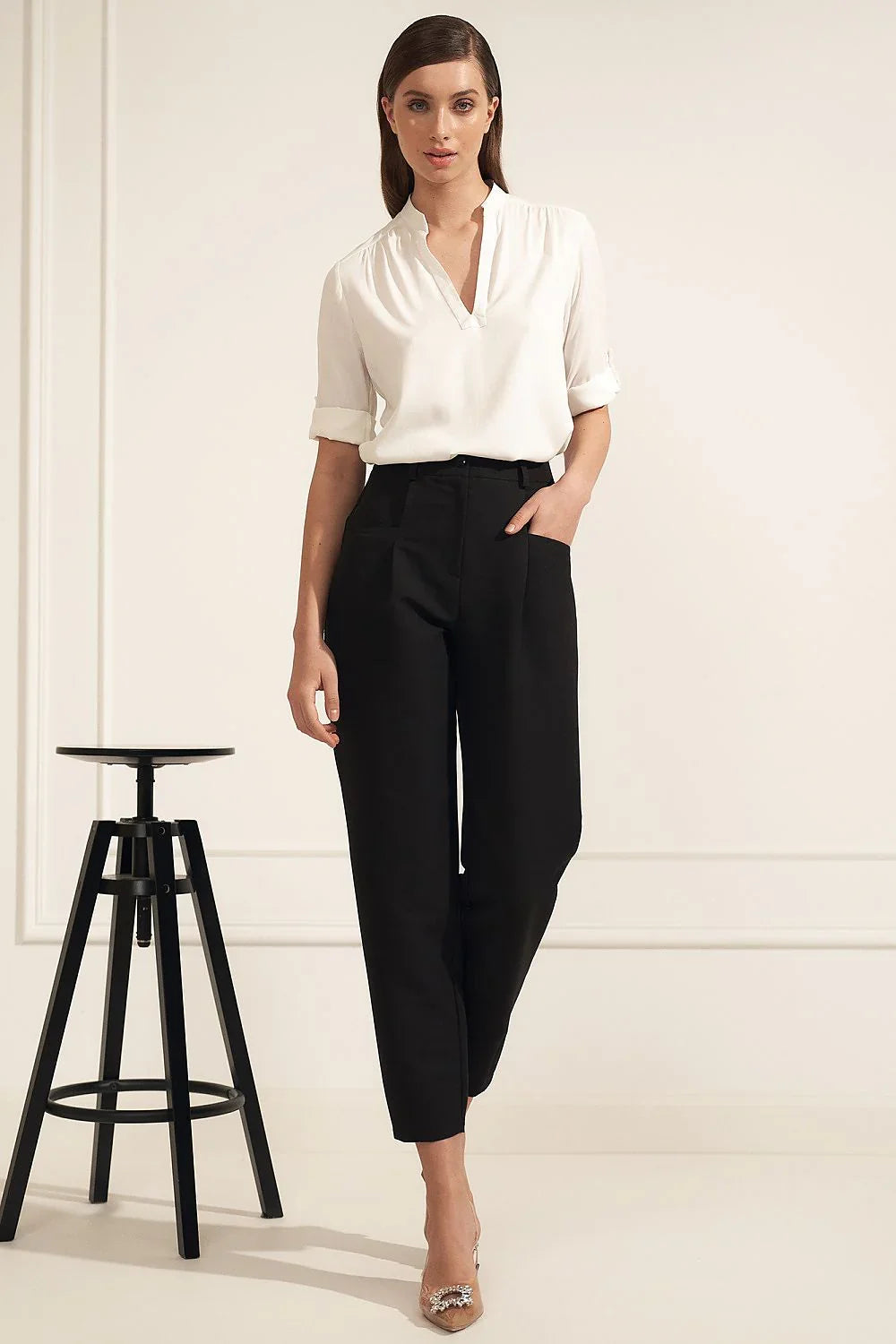 Women Blouse – Lightweight – Rolled-Up Sleeves