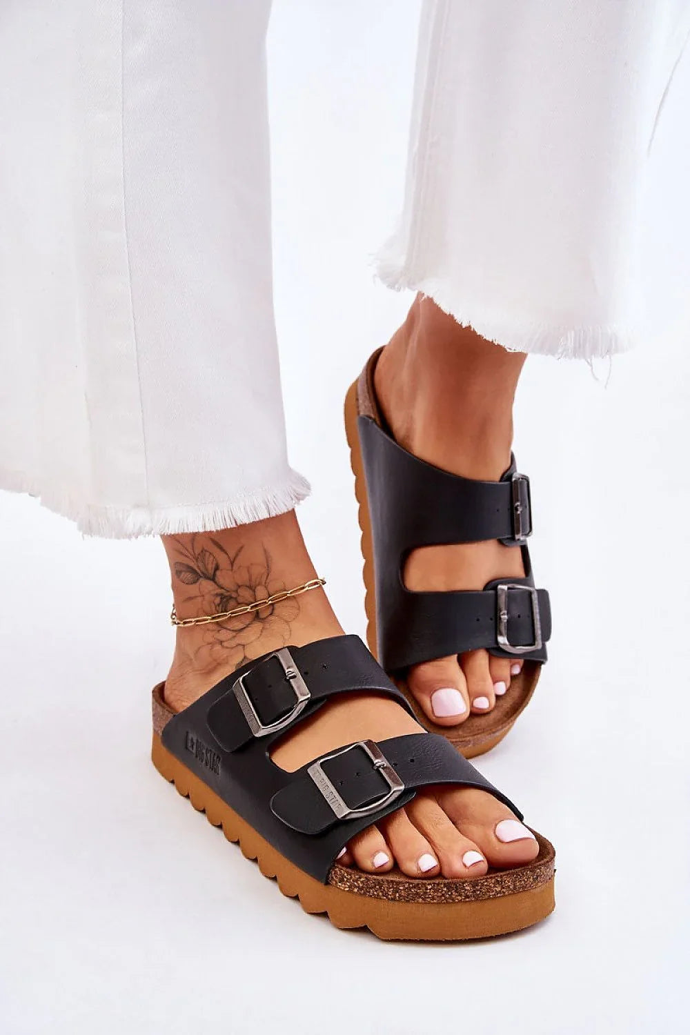 Women Buckle Ergonomic Platform Flip Flops